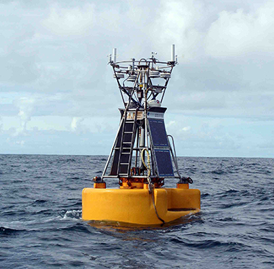 image of wave measuring buoy in ocean